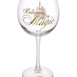 Disney Goblet Wine Glass - Believe In Magic - Castle