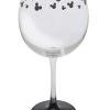 Disney Goblet Wine Glass - Etched Mickey Mouse Icons - Black