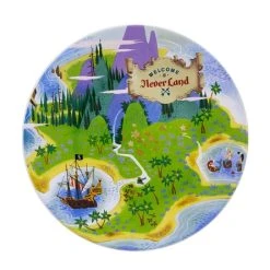 Disney Dessert Plate - Never Land Map - Peter Pan