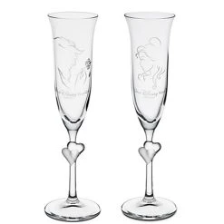 Disney Glass Flute Set - Personalizable Beauty And The Beast Glass By Arribas -- 2-Pc.