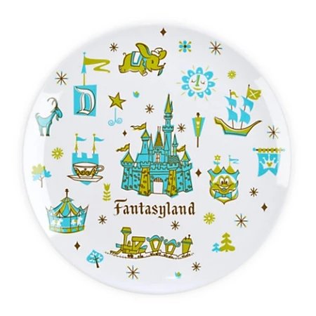 Disney Dinner Plate - Magic Kingdom - Fantasyland Plate - 8'' 1 Disney Dinner Plate - Magic Kingdom - Fantasyland Plate - 8''