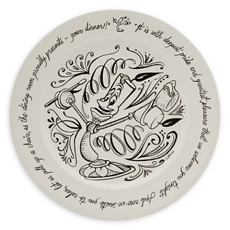 Disney Dinner Plate - Be Our Guest - Lumiere - 11" 1 Disney Dinner Plate - Be Our Guest - Lumiere - 11"