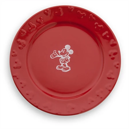 Disney Dinner Plate - Gourmet Mickey Mouse - Red/White 1 Disney Dinner Plate - Gourmet Mickey Mouse - Red/White