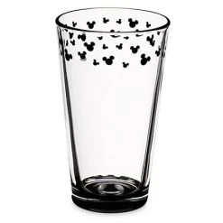 Disney Glass Tumbler - Etched Mickey Mouse Icons - Black