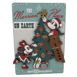 Disney Magnet - Holiday Santa Mickey And Minnie With Tree