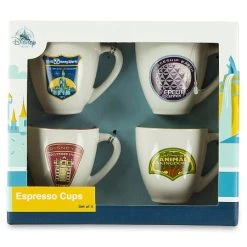 Disney Espresso Cups Set - Walt Disney World Four Parks - Set Of 4