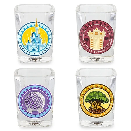 Disney Mini Glass Set - Walt Disney World Passport - Four Parks 1 Disney Mini Glass Set - Walt Disney World Passport - Four Parks