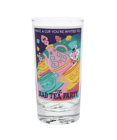Disney Tumbler Glass - Attraction Poster - The Mad Tea Party 1 Disney Tumbler Glass - Attraction Poster - The Mad Tea Party