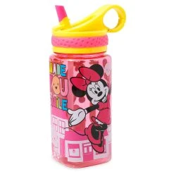 Disney Water Bottle - Minnie Mouse With Built-In Straw