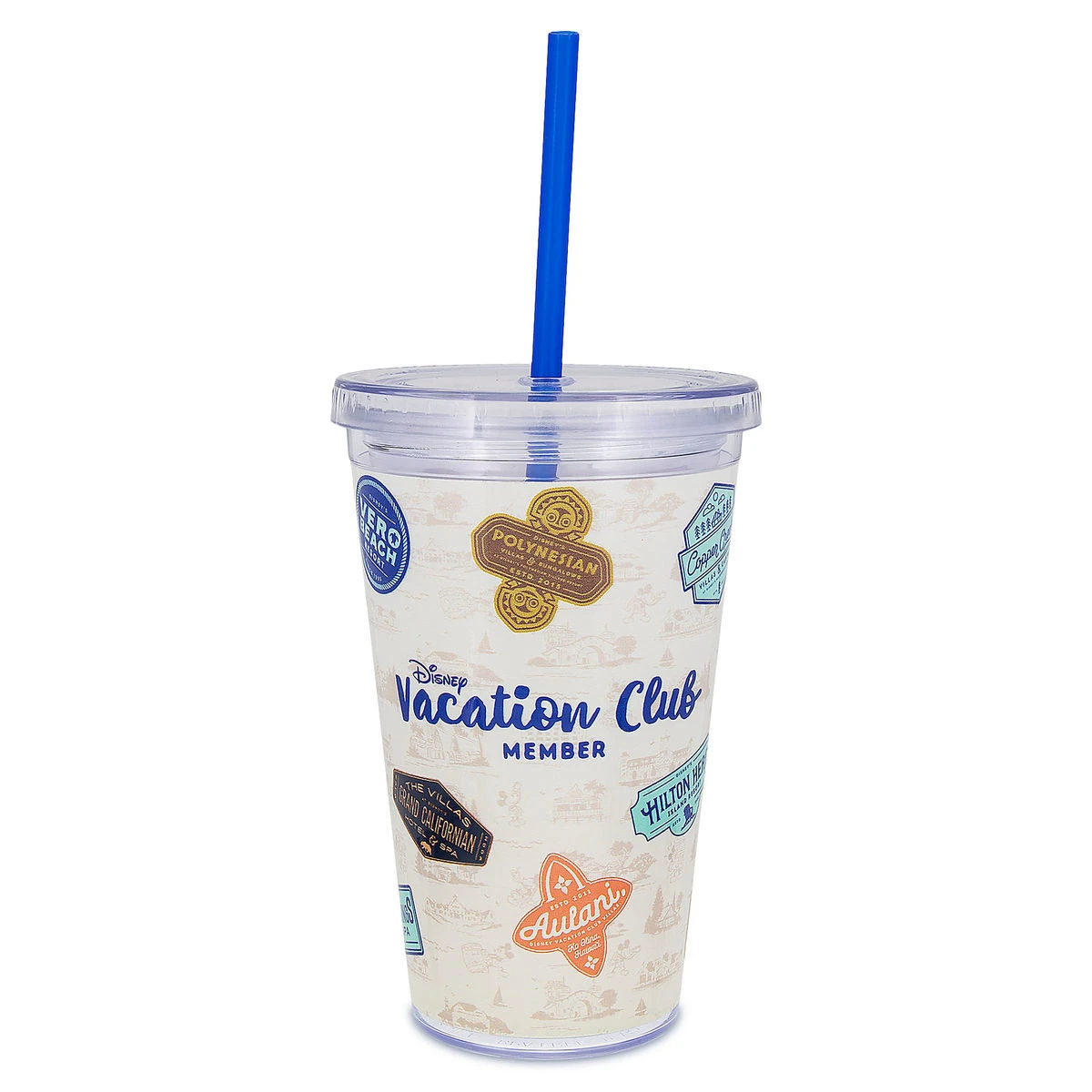 Disney Tumbler With Straw - Disney Vacation Club - Resorts 1 Disney Tumbler With Straw - Disney Vacation Club - Resorts
