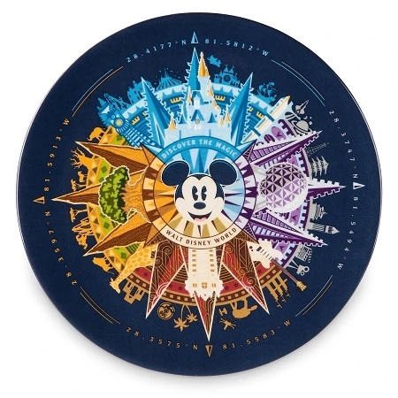 Disney Dessert Plate - Mickey Mouse Compass - Four Parks 1 Disney Dessert Plate - Mickey Mouse Compass - Four Parks