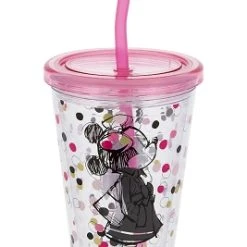 Disney Tumbler With Straw - Minnie Mouse With Polka Dots