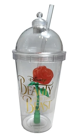 Disney Tumbler With Straw - Beauty And The Beast - Enchanted Rose 1 Disney Tumbler With Straw - Beauty And The Beast - Enchanted Rose