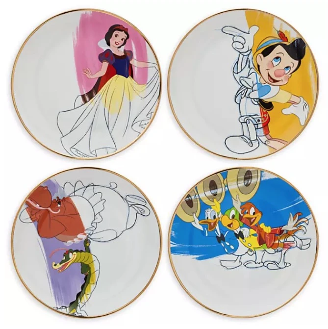Disney Plate Set - Ink & Paint Ceramic - 30's - 40's 1 Disney Plate Set - Ink & Paint Ceramic - 30's - 40's