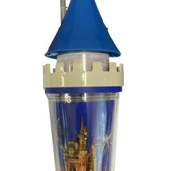 Disney Tumbler With Straw - Sculpted Cinderella Castle - Light Up