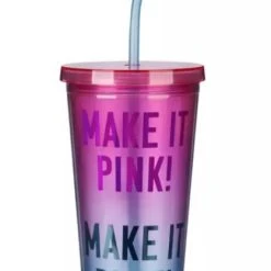 Disney Tumbler With Straw - Make It Pink, Make It Blue